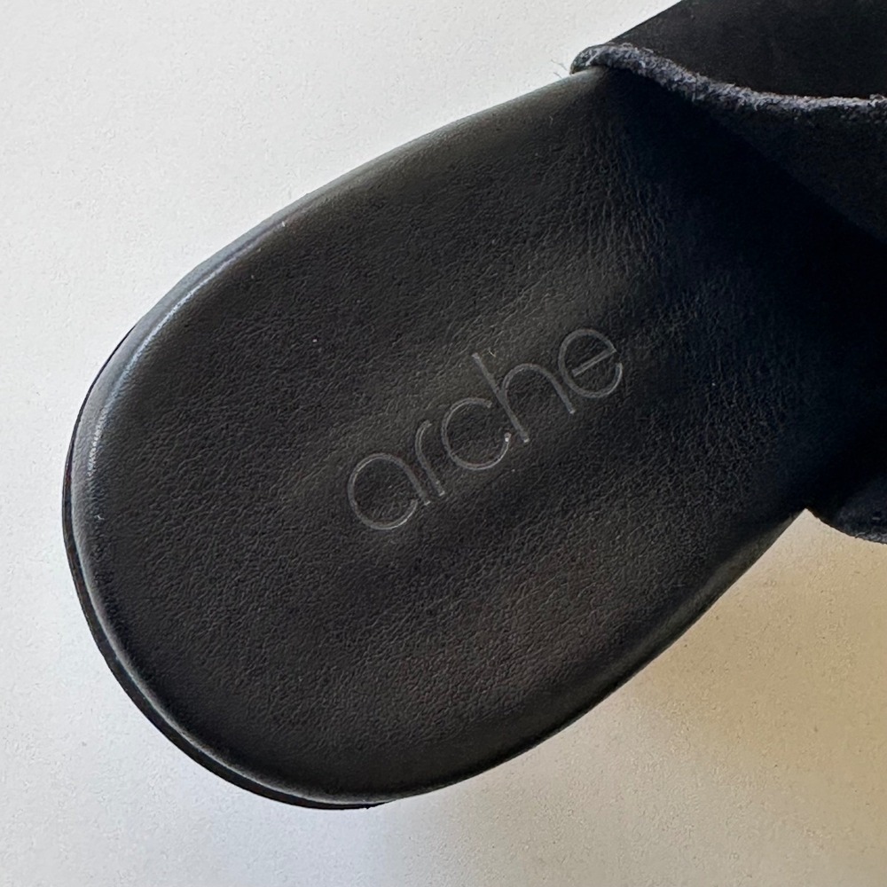 Arche Sandals Enexor Black Nubuck Suede Cage Slingback Wedge size 38 - Picture 7 of 13